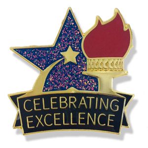 1 X 1 INCH CELEBRATING EXCELLENCE LAPEL PIN