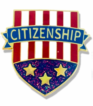 1 X 3/4 INCH CITIZENSHIP LAPEL PIN