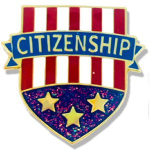1 X 3/4 INCH CITIZENSHIP LAPEL PIN