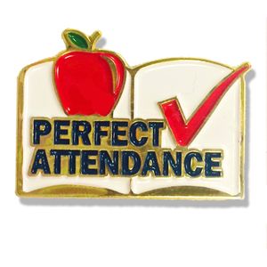 1 X 3/4 INCH PERFECT ATTENDANCE LAPEL PIN