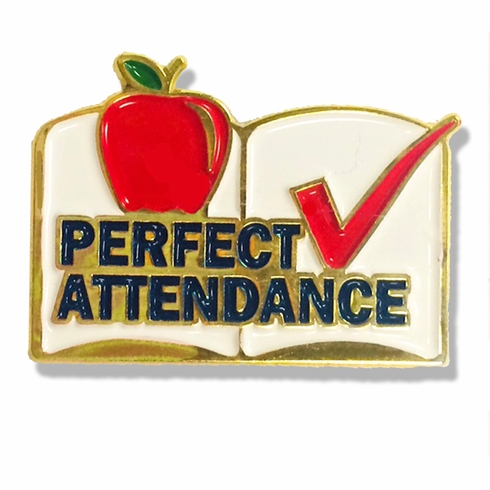 1 X 3/4 INCH PERFECT ATTENDANCE LAPEL PIN