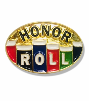 1 X 5/8 INCH HONOR ROLL OVAL LAPEL PIN