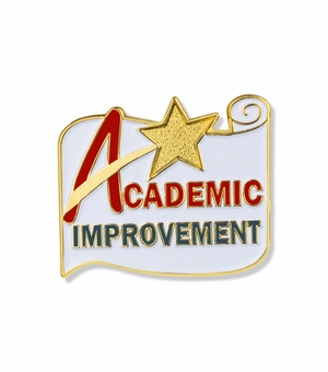 1 X 7/8 INCH ACADEMIC IMPROVEMENT LAPEL PIN