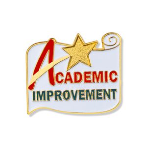 1 X 7/8 INCH ACADEMIC IMPROVEMENT LAPEL PIN