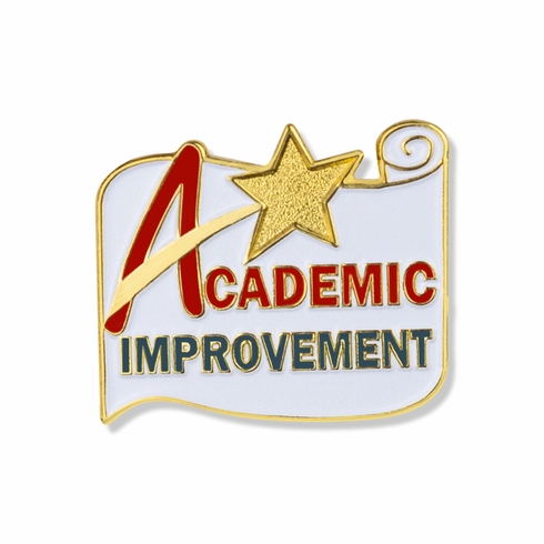 1 X 7/8 INCH ACADEMIC IMPROVEMENT LAPEL PIN