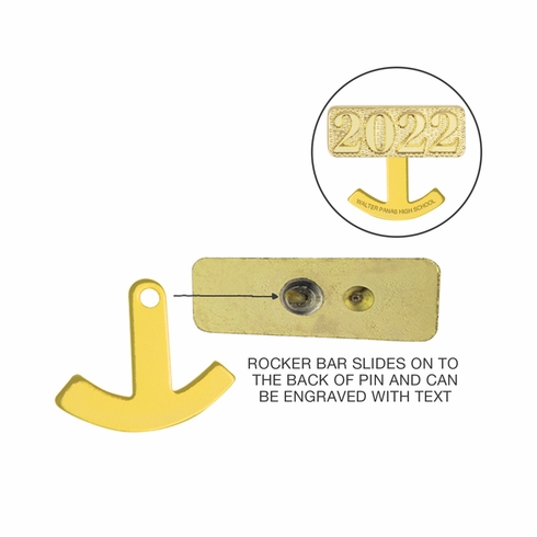 1 x 7/8 INCH GOLD ROCKER BAR FOR LAPEL PINS