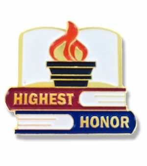 1 X 7/8 INCH HIGHEST HONOR LAPEL PIN
