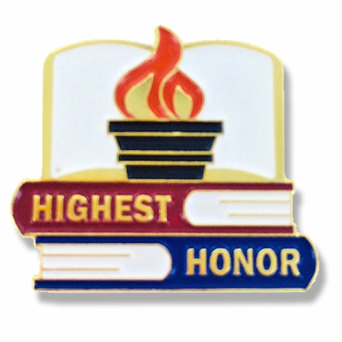 1 X 7/8 INCH HIGHEST HONOR LAPEL PIN