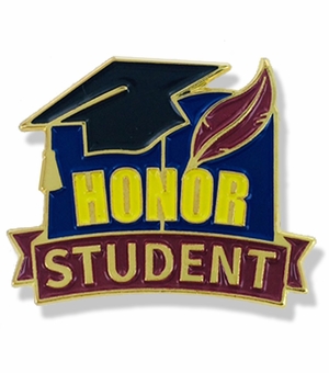 1 X 7/8 INCH HONOR STUDENT LAPEL PIN