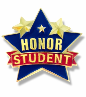 1 X 7/8 INCH HONOR STUDENT STAR LAPEL PIN