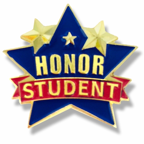 1 X 7/8 INCH HONOR STUDENT STAR LAPEL PIN