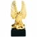 10-1/2 INCH BRIGHT GOLD RESIN AMERICAN EAGLE TROPHY ON BLACK BASE
