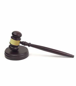 10 1/2 INCH ROSEWOOD FINISH GAVEL AND BLOCK SET