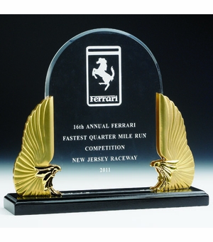 10-1/2 X 11 INCH GOLD EAGLE AWARD WITH ACRYLIC ARCH