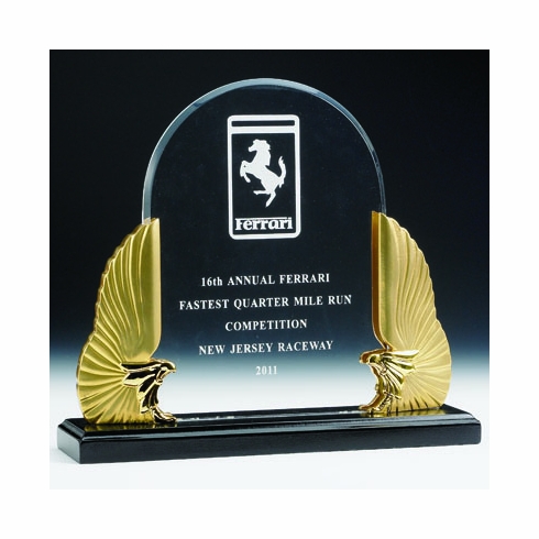 10-1/2 X 11 INCH GOLD EAGLE AWARD WITH ACRYLIC ARCH