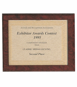10-1/2 X 13 CERTIFCATE PLAQUE, RUBY