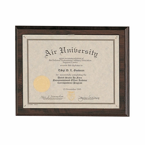 10-1/2 X 13 CERTIFICATE PLAQUE HOLDS 8-1/2 X 11