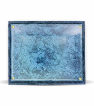 10-1/2 X 13 INCH BLUE MARBLEIZED PLAQUE HOLDS 8-1/2 X 11 INCH CERTIFICATE