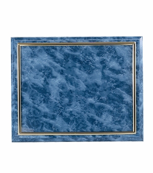 10-1/2 X 13 INCH BLUE PLAQUE HOLDS 8-1/2 X 11 CERTIFICATE, SILVER RAISED BORDER
