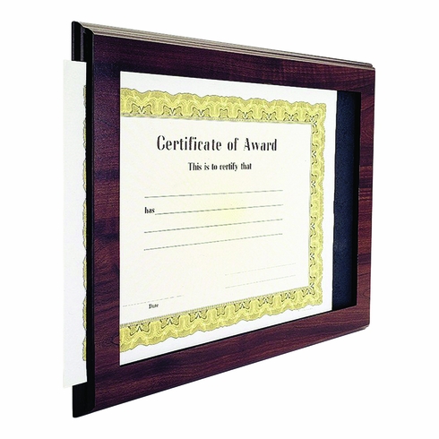 10-1/2 X 13 INCH DELUXE CHERRY FINISH PLAQUE CERTIFICATE HOLDER
