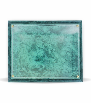 10-1/2 X 13 INCH GREEN MARBLE PLAQUE HOLDS 8-1/2 X 11 INCH CERTIFICATE