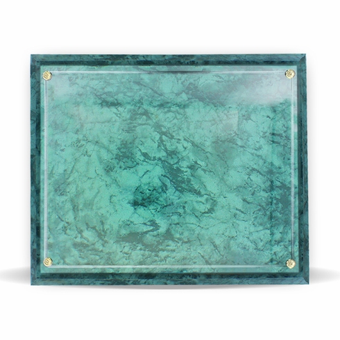 10-1/2 X 13 INCH GREEN MARBLE PLAQUE HOLDS 8-1/2 X 11 INCH CERTIFICATE