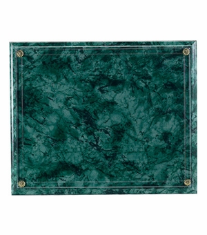 10-1/2 X 13 INCH GREEN MARBLEIZED PLAQUE HOLDS 8-1/2 X 11 INCH CERTIFICATE