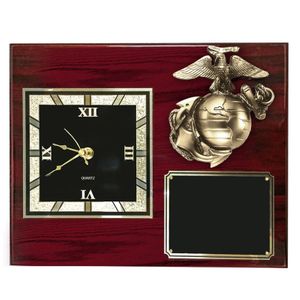 10-1/2 X 13 INCH MARINE CORPS CLOCK PLAQUE