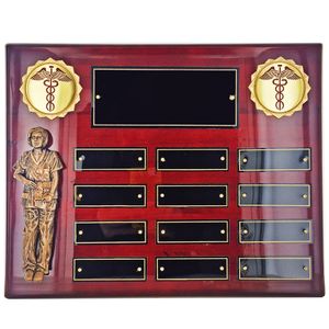 10-1/2 x 13 INCH PERPETUAL ROSEWOOD PIANO FINISHED NURSE PLAQUE 