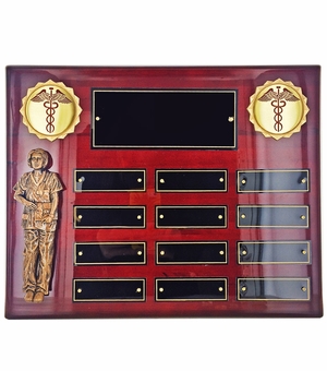 10-1/2 X 13 INCH PERPETUAL ROSEWOOD PIANO FINISHED NURSE PLAQUE