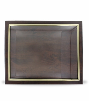 10-1/2 X 13 INCH WALNUT PLAQUE HOLDS 8-1/2 X 11 CERTIFICATE, GOLD RAISED BORDER