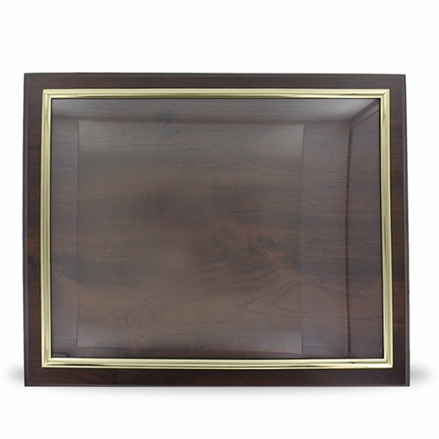 10-1/2 X 13 INCH WALNUT PLAQUE HOLDS 8-1/2 X 11 CERTIFICATE, GOLD RAISED BORDER