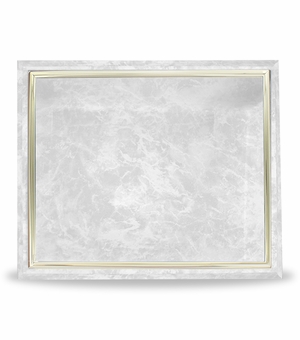 10-1/2 X 13 INCH WHITE PLAQUE HOLDS 8-1/2 X 11 CERTIFICATE, GOLD RAISED BORDER