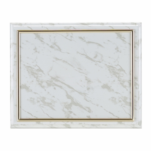 10-1/2 X 13 INCH WHITE PLAQUE HOLDS 8-1/2 X 11 CERTIFICATE, SILVER RAISED BORDER