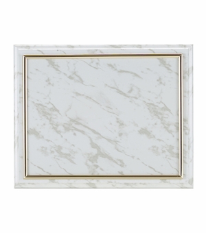10-1/2 X 13 INCH WHITE PLAQUE HOLDS 8-1/2 X 11 CERTIFICATE, SILVER RAISED BORDER