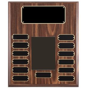 10-1/2" x 13" WALNUT FINISH PHOTO BOARD PLAQUE 