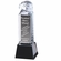 10-1/2" x 3-1/2" OPTICAL CRYSTAL EAGLE ON PEDESTAL BLACK CRYSTAL