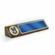 10 1/2" X 3" GENUINE WALNUT POLICE OFFICER DESK BLOCK WITH 2" EMBOSSED POLICE MEDALLION BLUE GOLD ALUMINUM NAME PLATE