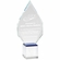10-1/2 x 4-3/4 INCH OPTICAL CRYSTAL ARROW HEAD AWARD WITH A BLUE BOTTOM ON SQUARE CRYSTAL BASE