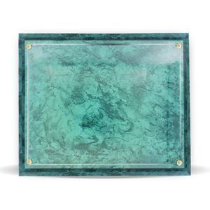 10-1/2 X 13 INCH GREEN MARBLE PLAQUE HOLDS 8-1/2 X 11 INCH CERTIFICATE