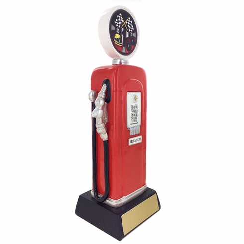 10-1/4 INCH AUTO RACING INSERT FULL COLOR GAS PUMP RESIN TROPHY