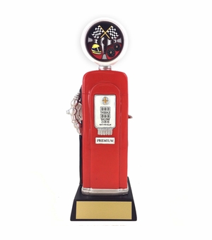 10-1/4 INCH AUTO RACING INSERT FULL COLOR GAS PUMP RESIN TROPHY