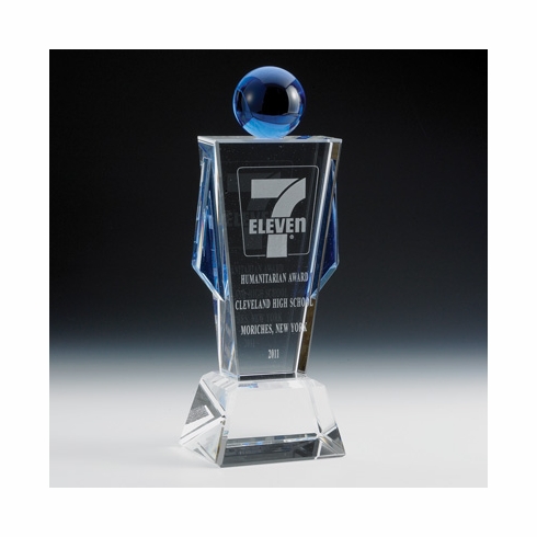 10-1/4 X 4 INCH OPTICAL CUT CRYSTAL FIGURE