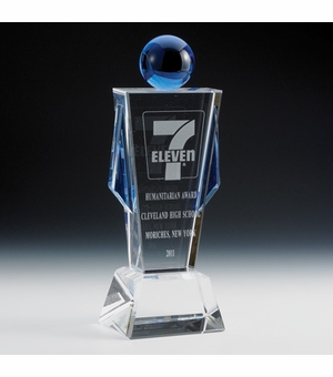 10-1/4 X 4 INCH OPTICAL CUT CRYSTAL FIGURE