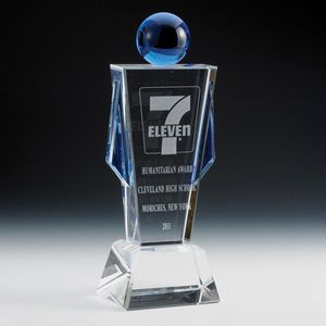 10-1/4 X 4 INCH OPTICAL CUT CRYSTAL FIGURE