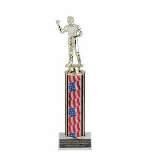 10, 11, 12 INCH ONE COLUMN STARS AND STRIPES TROPHY TAKES FIGURE