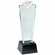 10-3/4 INCH OPTICAL CRYSTAL DIAMOND TOWER AWARD ON BLACK CRYSTAL BASE