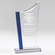 10-3/4" x 1" CLEAR ACRYLIC AWARD SWOOP TOP WITH BLUE SIDES