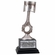 10 INCH ANTIQUE SILVER RESIN AUTO PISTON TROPHY ON BLACK BASE