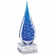 10 INCH ART BLUE ACCENTS GLASS SCULPTURE AWARD HAND BLOWN TEAR SHAPE GLASS